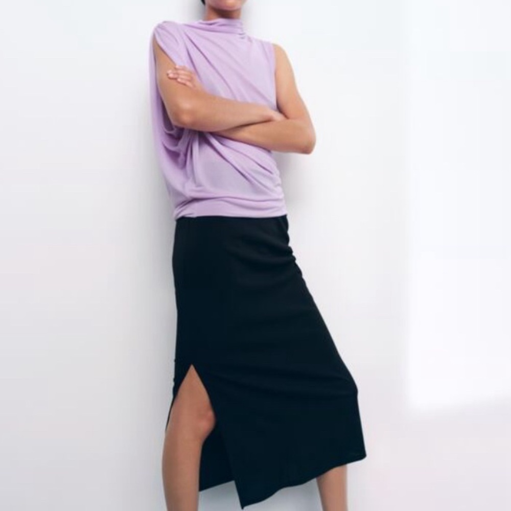 Zara asymmetirc draped top